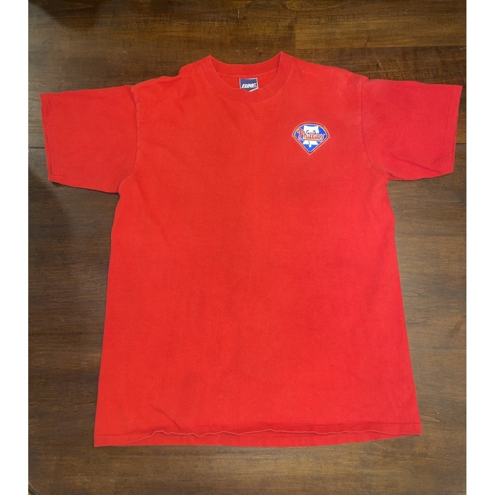 Vintage Philidelphia Phillies Red Baseball Shirt "Bike" Tag - Size Large